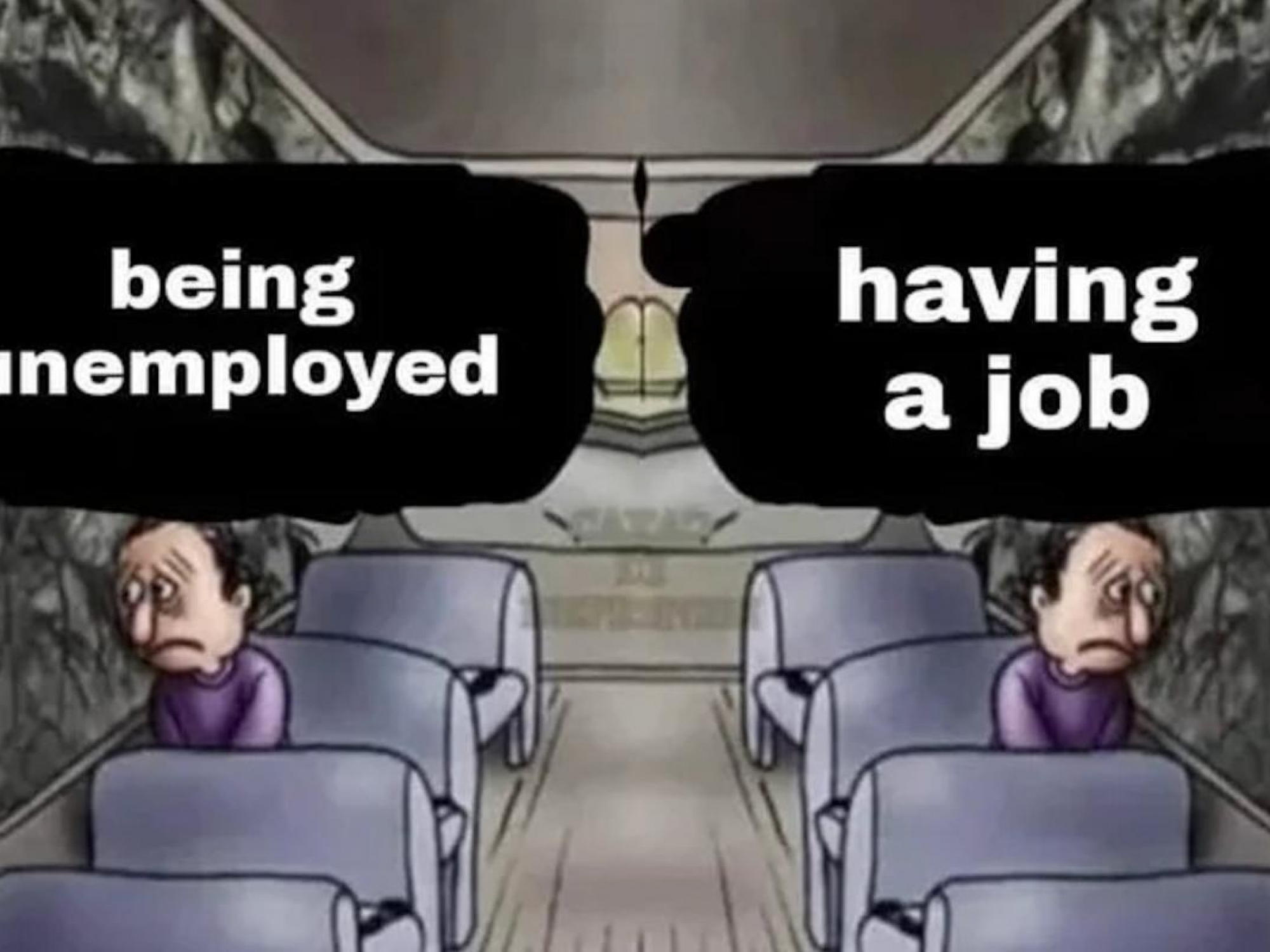 Unemployed v Employed meme